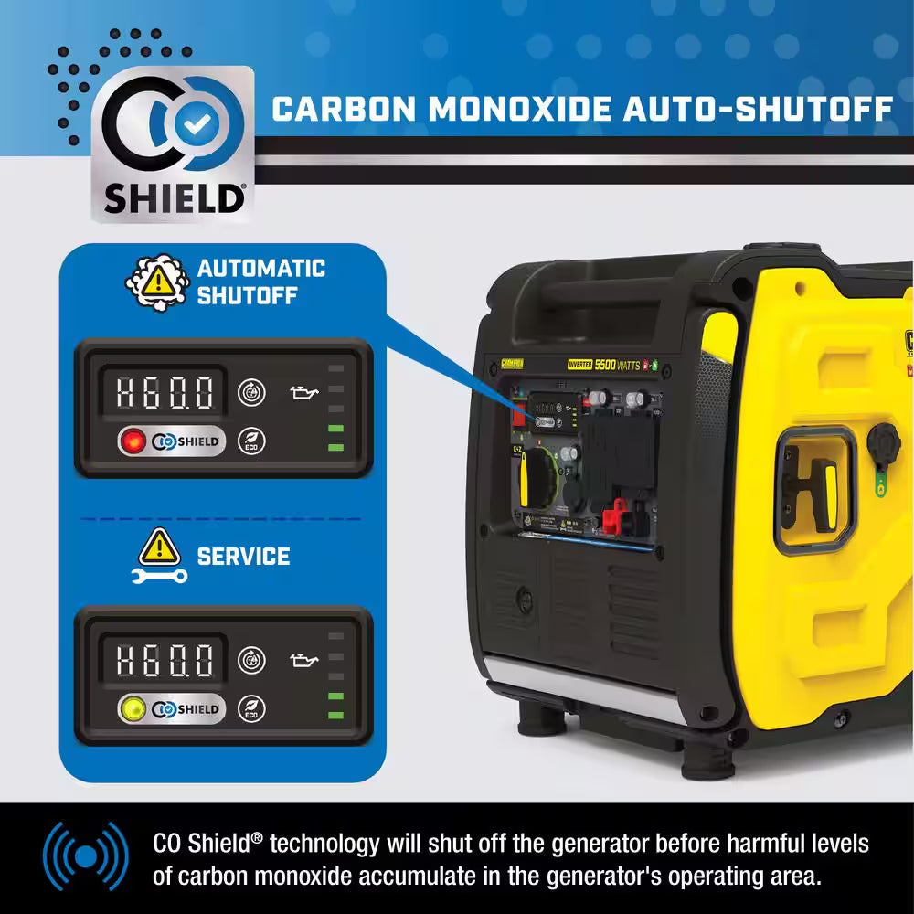 5500/4000-Watt Electric Start Gasoline and Propane Powered Dual Fuel Inverter Generator W/CO Shield and Quiet Technology