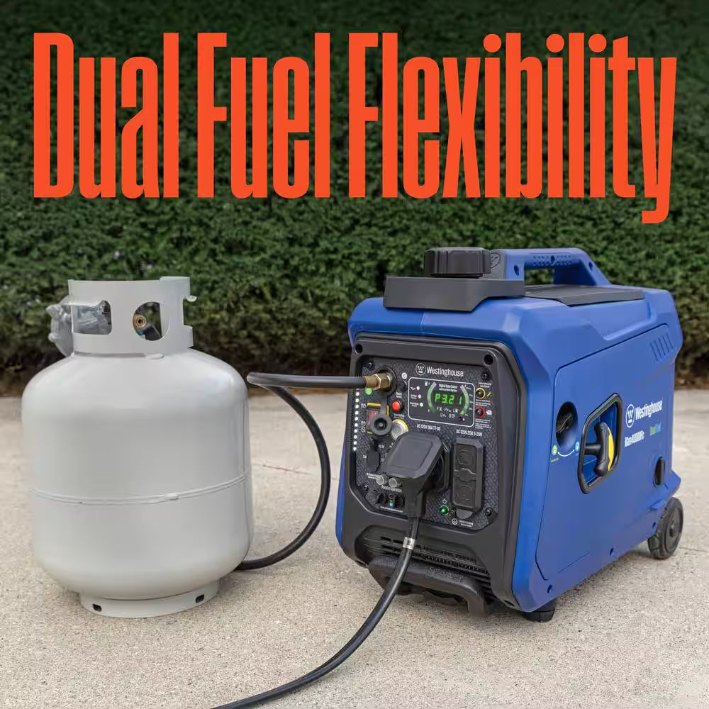 4,000-Watt Gas and Propane Powered Portable Inverter Generator with Remote Electric Start, LED Data Center