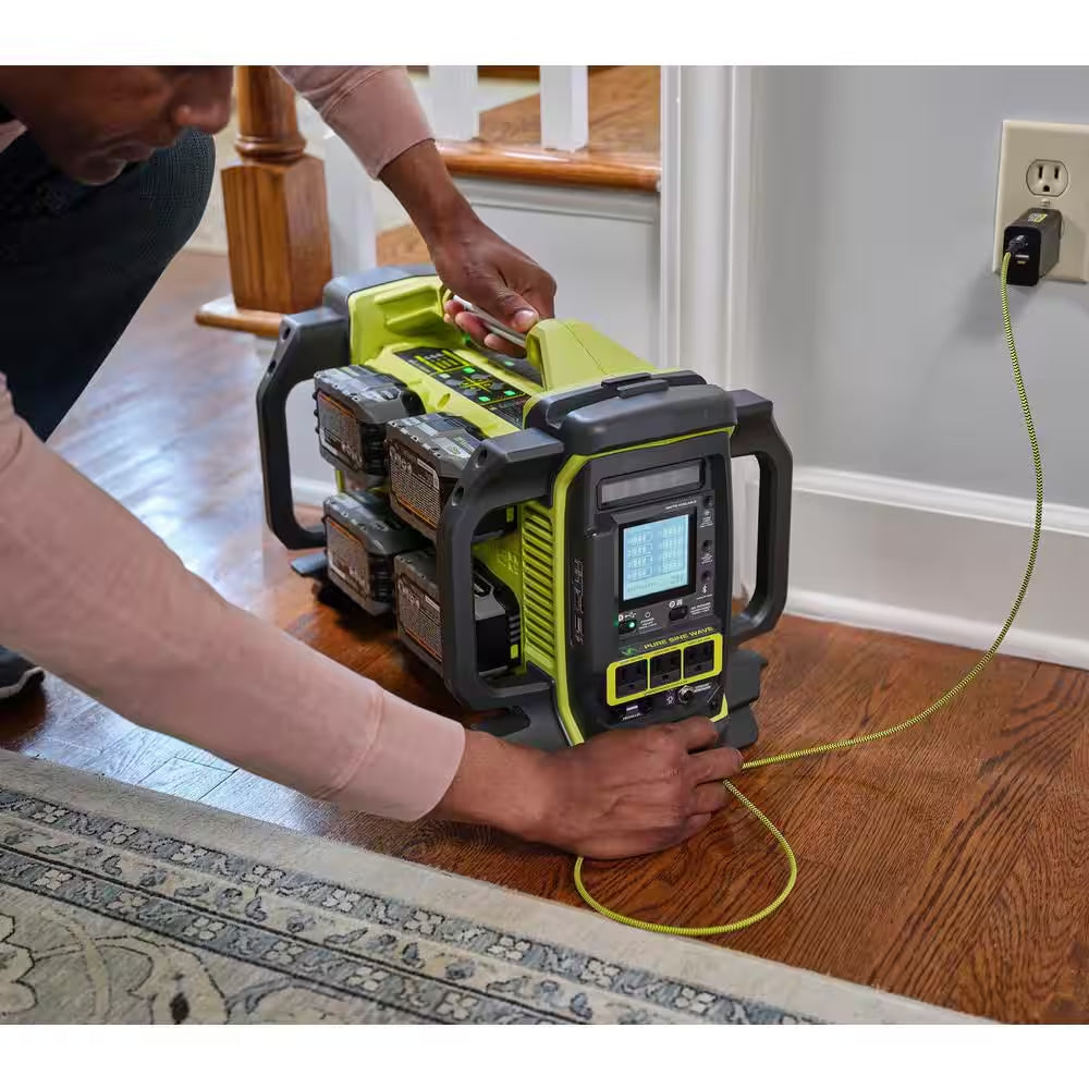 18V ONE+ 1800-Watt Portable Battery Inverter Power Station/8-Port Charger W/ 200-Watt Power Source & (4) 6.0Ah Batteries