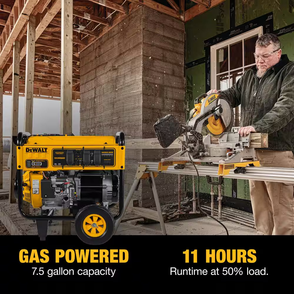 10000 / 8000-Watt Electric Start Gas Powered Portable Generator with Idle Control, GFCI Outlets and CO Protect-Dxgnr8000
