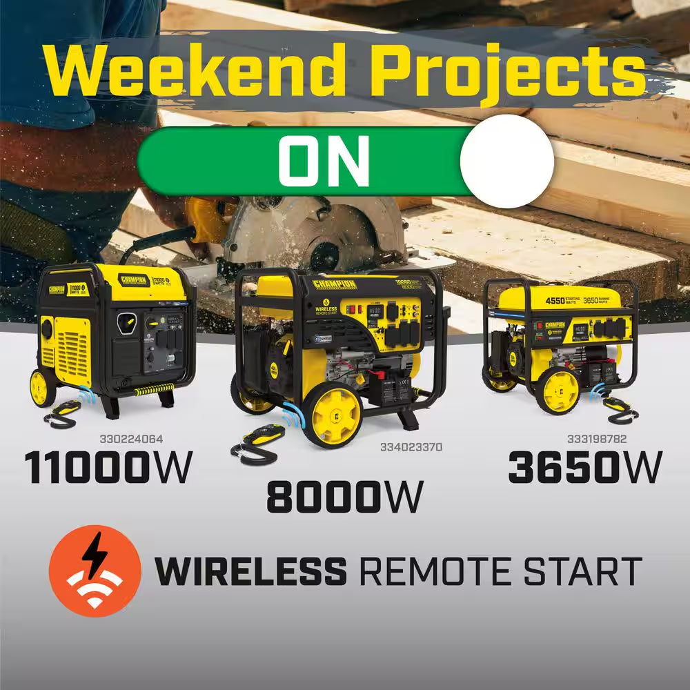 10000/8000-Watt Wireless Remote Electric Start Gasoline Powered Portable Generator with CO Shield