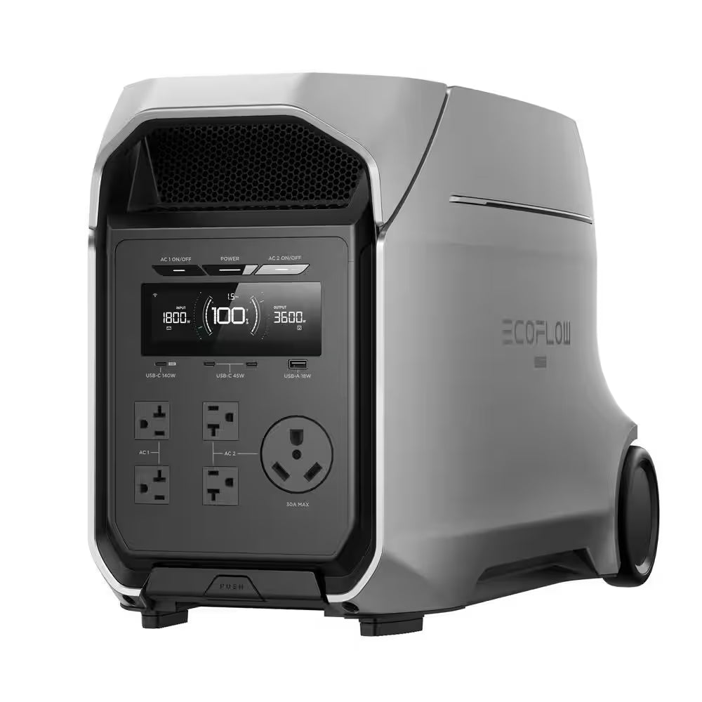 3600-Watt Delta 3 Ultra plus 3072Wh Capacity, Push-Button Start Battery Generator LFP Power Station Home Backup, Camping