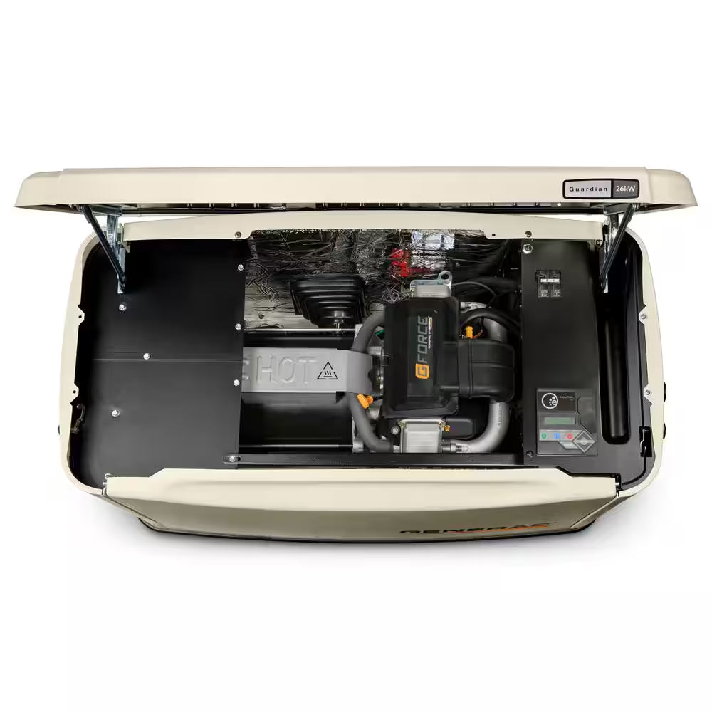 26,000 Watt - Dual Fuel Air- Cooled Whole House Home Standby Generator, Smart Home Monitoring & 200-AMP Transfer Switch