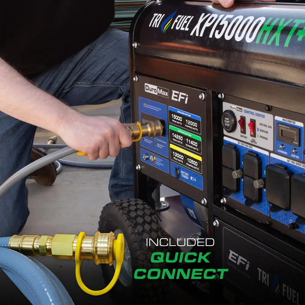 15000-Watt /12000-Watt Remote Start Tri-Fuel EFI Gasoline Propane Natural Gas Power Portable Generator 50 States