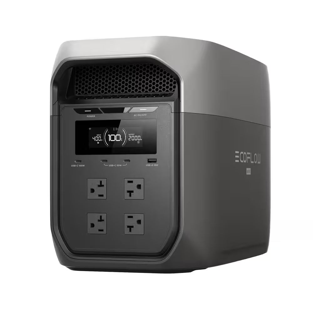 3000W Delta 3 Max plus with Extra Battery, Total 4096Wh Capacity, Push-Button Start Battery Generator LFP Power Station