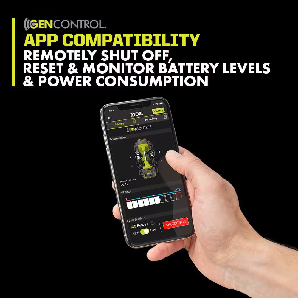 40V 1800-Watt Portable Battery Inverter Power Station & 4-Port Charger W/ 300-Watt Power Source & (2) 6.0 Ah Batteries