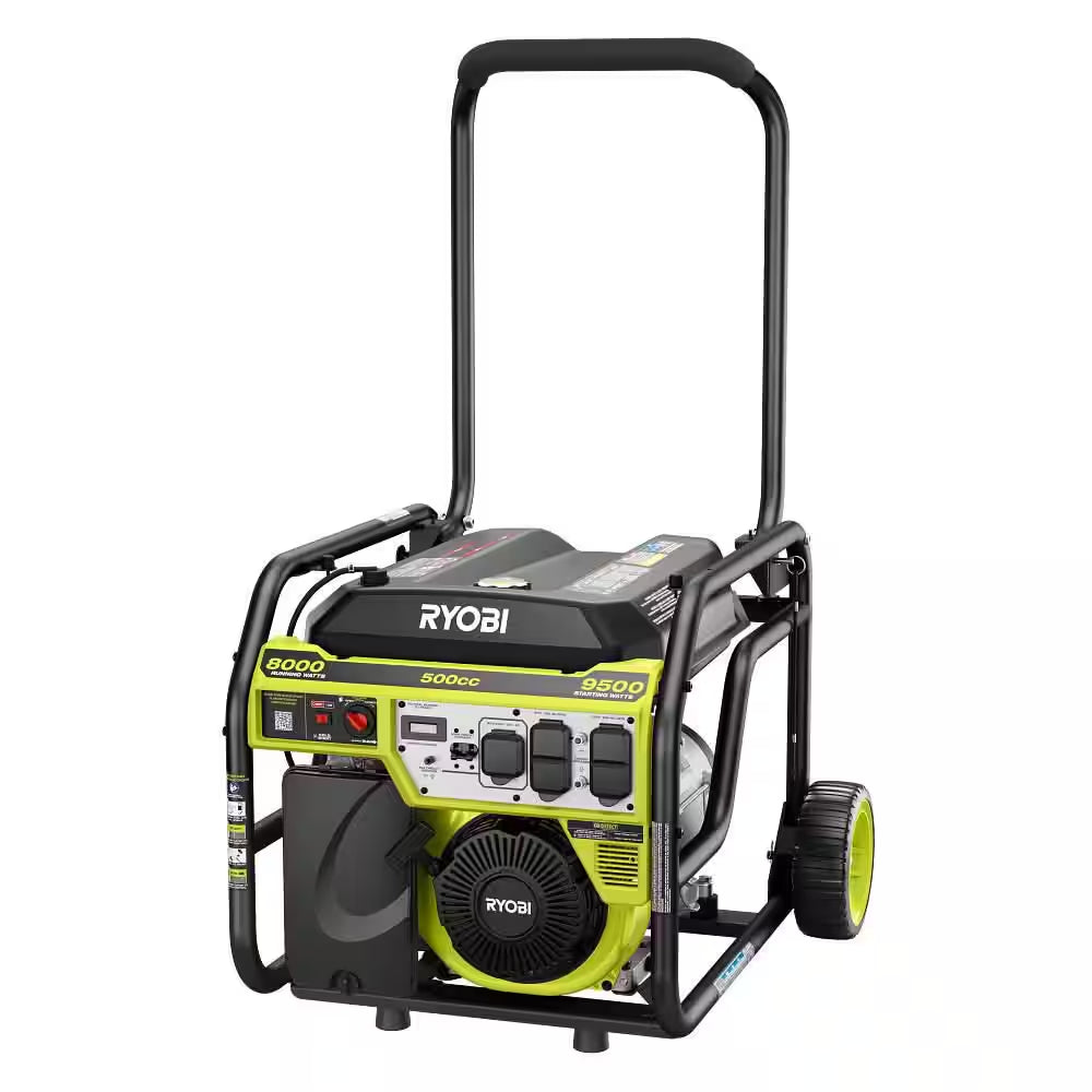 9500-Watt Recoil Start Gasoline Powered Portable Generator with CO Detect Shutdown Sensor