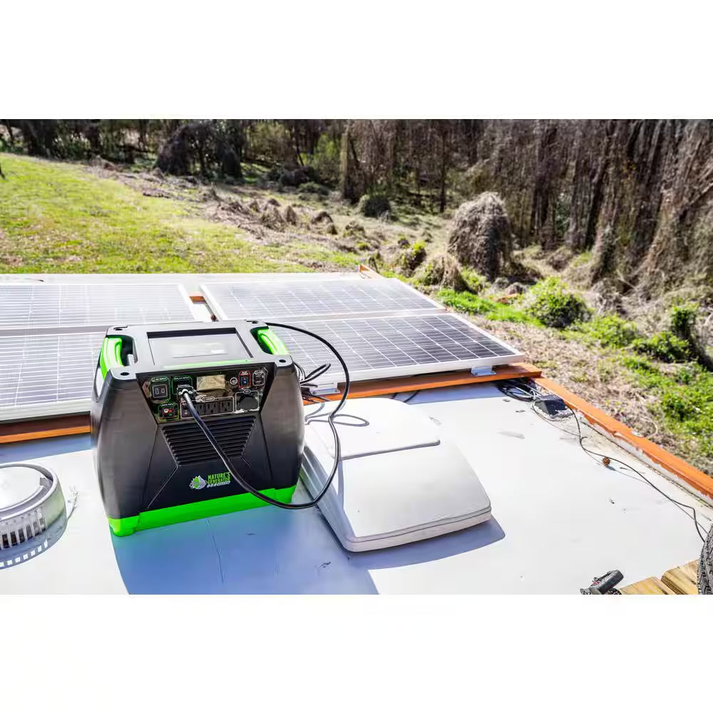 ELITE 3600-Watt/5760W Peak Push Button Start Solar Powered Portable Generator with Two 100W Solar Panels