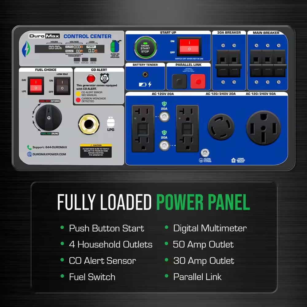 9,500-Watt Dual Fuel Portable Digital Inverter Generator