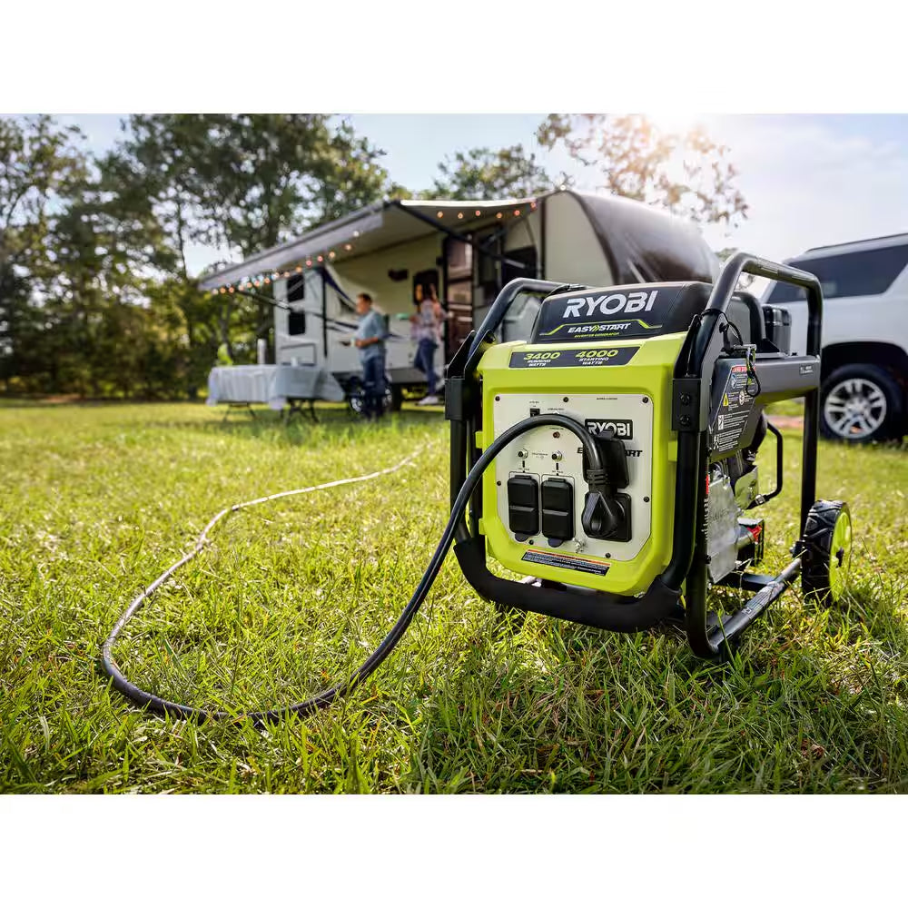 4000-Watt Recoil Start Gasoline Powered Digital Inverter Generator with CO Detect Shutdown Sensor