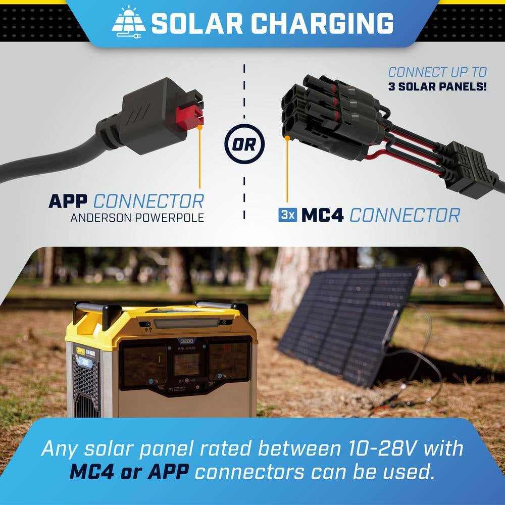 3276-Wh Power Station 3200/1600-Watt Portable Lithium-Ion Battery Solar Generator