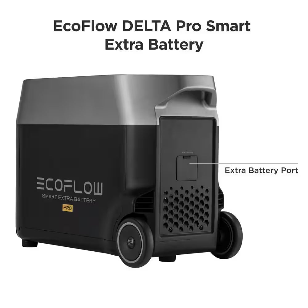 3600W Output DELTA Pro Extra Battery, 3600Wh, 2.7H to Full Charge, Battery Backup for Home Use, Blackout, Camping, RV
